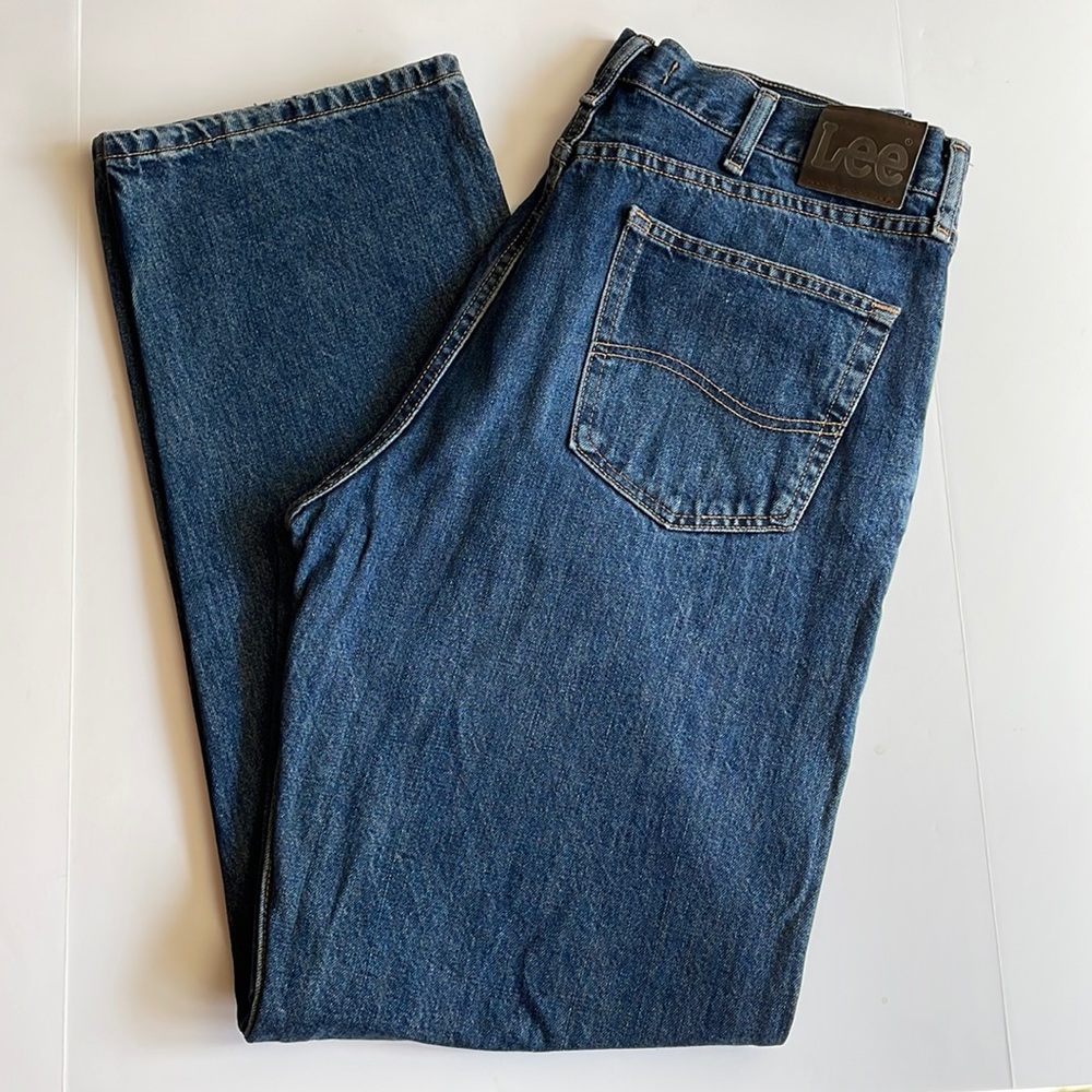 Lee vintage relaxed fit superior comfort 100% cotton straight leg jeans 36 x 34